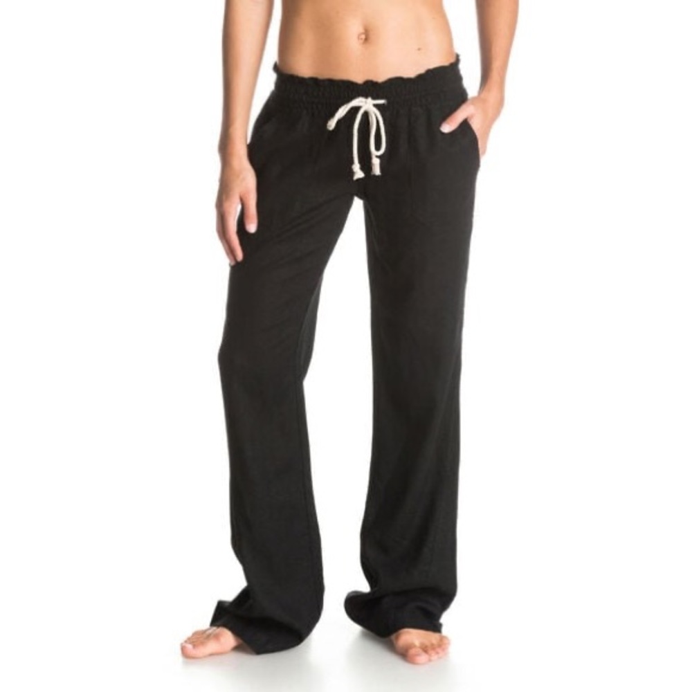 Roxy Navy Wide Leg Drawstring Pants